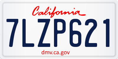 CA license plate 7LZP621