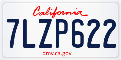 CA license plate 7LZP622