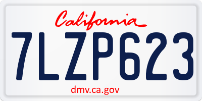 CA license plate 7LZP623