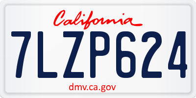 CA license plate 7LZP624