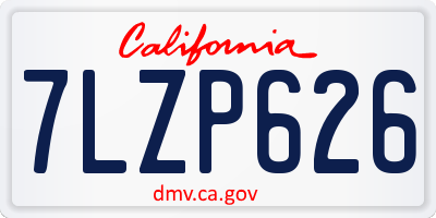 CA license plate 7LZP626