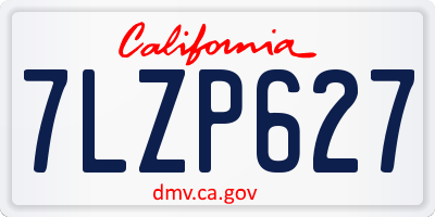 CA license plate 7LZP627