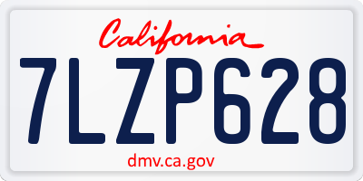 CA license plate 7LZP628