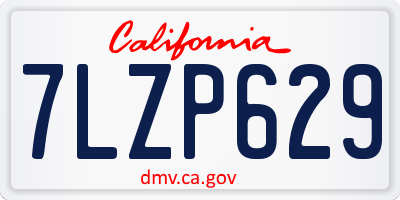 CA license plate 7LZP629