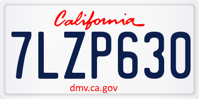 CA license plate 7LZP630