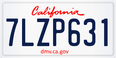 CA license plate 7LZP631