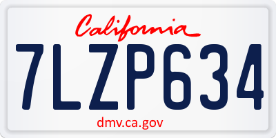 CA license plate 7LZP634