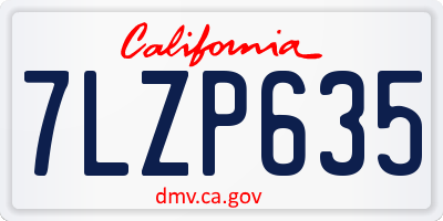 CA license plate 7LZP635