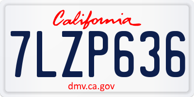 CA license plate 7LZP636