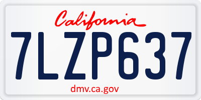 CA license plate 7LZP637