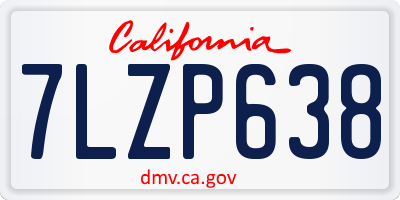 CA license plate 7LZP638