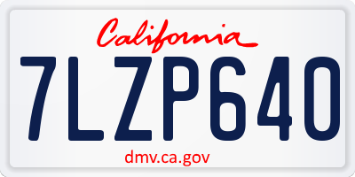 CA license plate 7LZP640