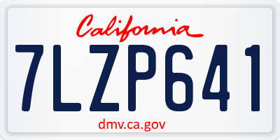 CA license plate 7LZP641