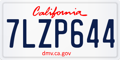 CA license plate 7LZP644