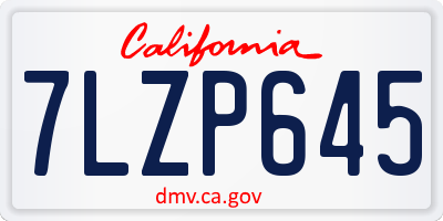CA license plate 7LZP645