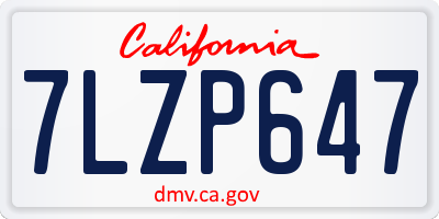 CA license plate 7LZP647