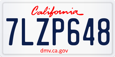 CA license plate 7LZP648