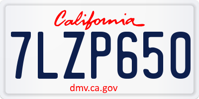 CA license plate 7LZP650