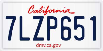 CA license plate 7LZP651