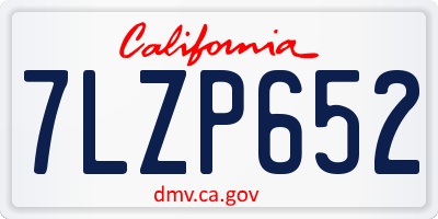 CA license plate 7LZP652