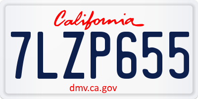 CA license plate 7LZP655