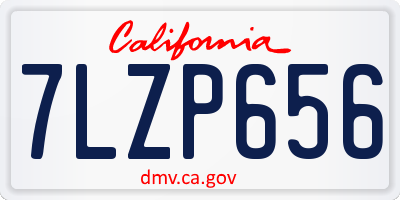 CA license plate 7LZP656