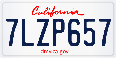 CA license plate 7LZP657