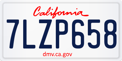 CA license plate 7LZP658