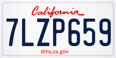 CA license plate 7LZP659