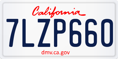 CA license plate 7LZP660