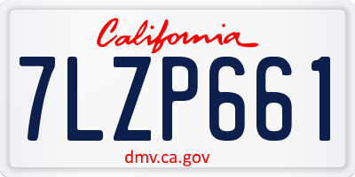 CA license plate 7LZP661