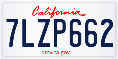 CA license plate 7LZP662
