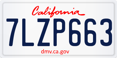 CA license plate 7LZP663