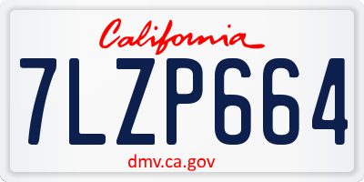 CA license plate 7LZP664