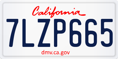 CA license plate 7LZP665