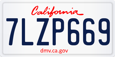 CA license plate 7LZP669