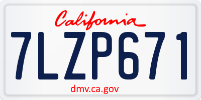 CA license plate 7LZP671
