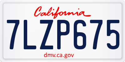 CA license plate 7LZP675