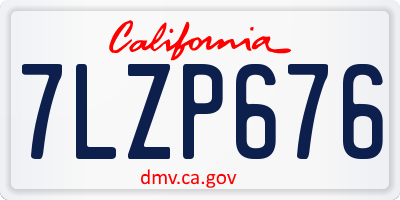 CA license plate 7LZP676