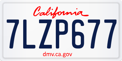 CA license plate 7LZP677
