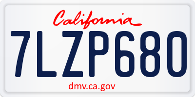CA license plate 7LZP680