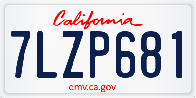 CA license plate 7LZP681