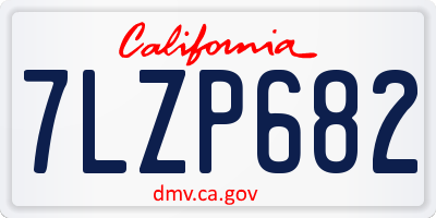 CA license plate 7LZP682