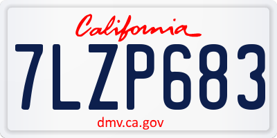 CA license plate 7LZP683