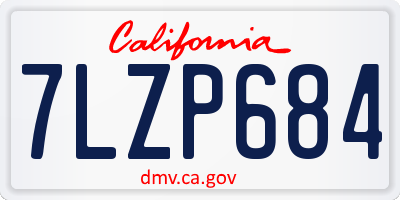 CA license plate 7LZP684