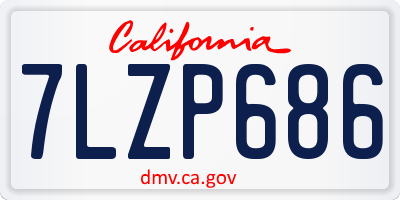 CA license plate 7LZP686