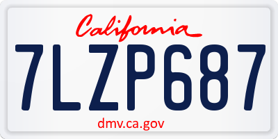 CA license plate 7LZP687