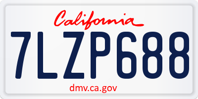 CA license plate 7LZP688
