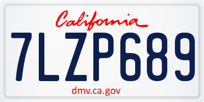 CA license plate 7LZP689