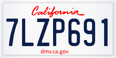 CA license plate 7LZP691